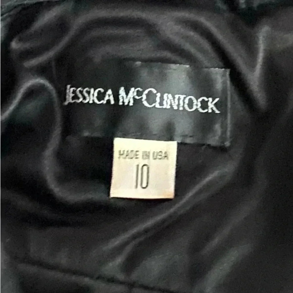 JESSICA McCLINTOCK | Y2K Black Mesh Lace Sheath Ruched Mini Dress Size 10 - Picture 9 of 10